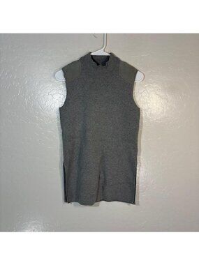 Polo Ralph Lauren Sweater Vest Womens XS Gray Nylon Mock Neck Sleeveless Knit
